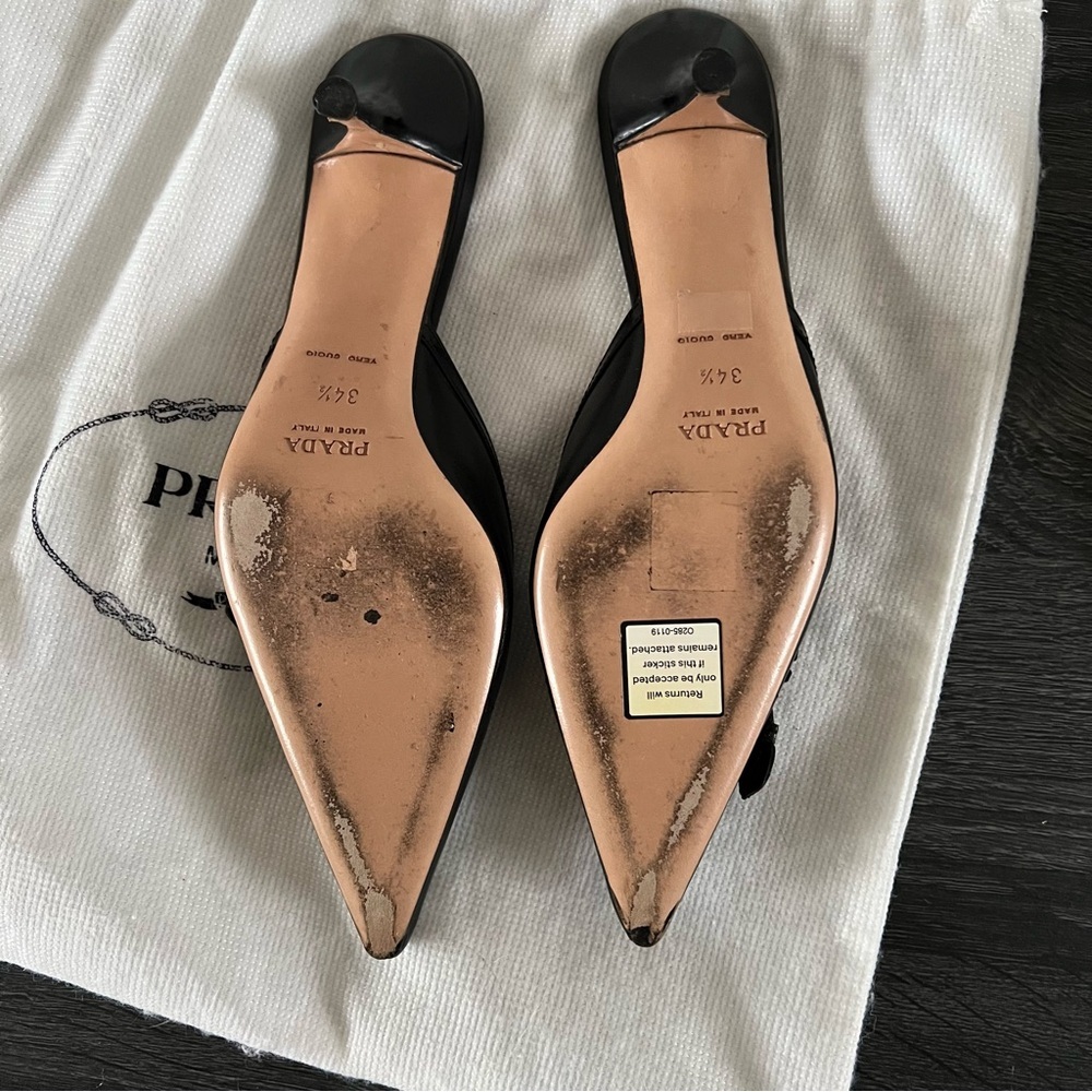 Prada Kitten Heel Mules size 34.5 - Picture 11 of 12
